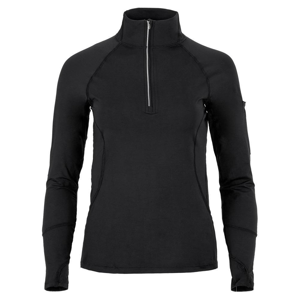 Women`s Mock Zip Tennis Top WOMENS APPAREL BLOQUV BLACK XS
