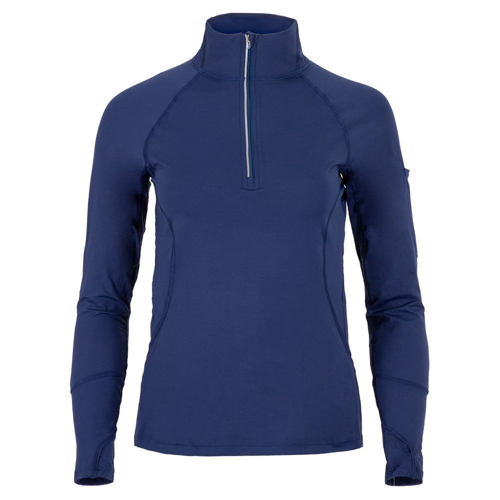 Women`s Mock Zip Tennis Top WOMENS APPAREL BLOQUV NAVY XS