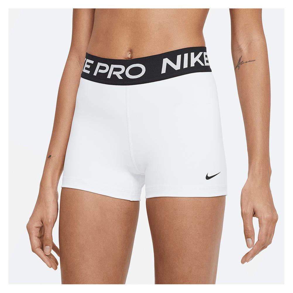 Women's Pro 3" Training Shorts Womens Apparel NIKE White/Black XS