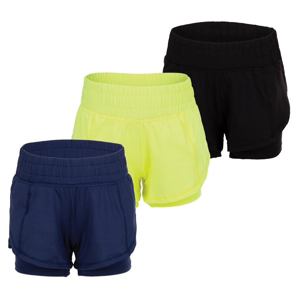 Girls' Match Point Tennis Short Girls Apparel LUCKY IN LOVE