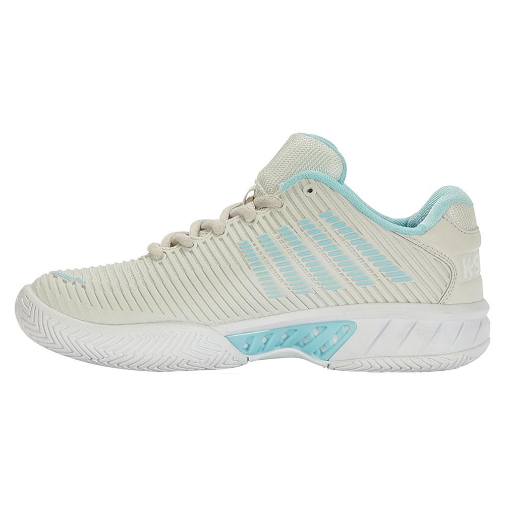Women's Hypercourt Express 2 White and Blue Glow Womens Shoes K-SWISS