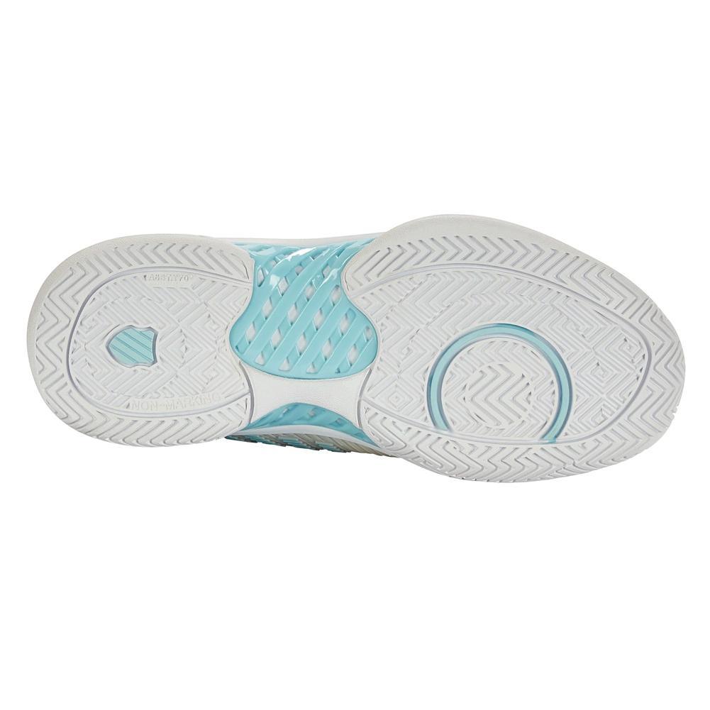 Women's Hypercourt Express 2 White and Blue Glow Womens Shoes K-SWISS