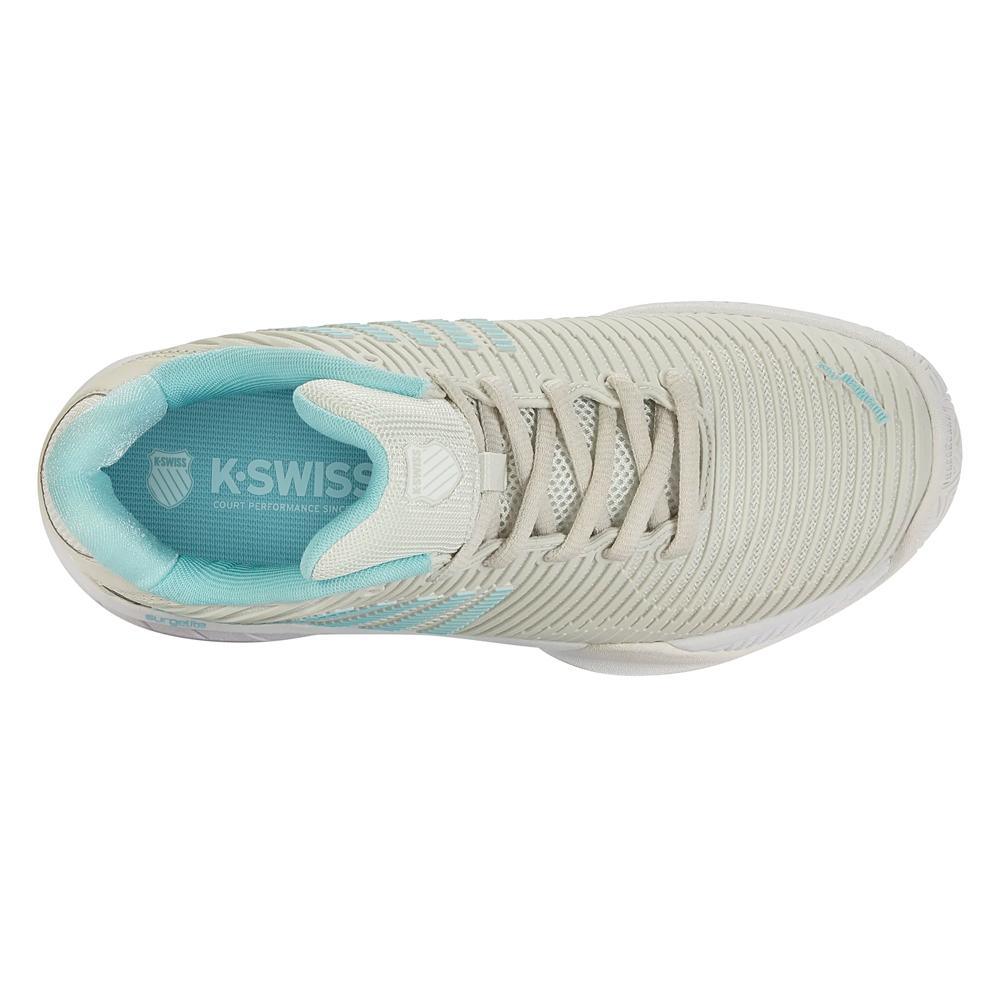 Women's Hypercourt Express 2 White and Blue Glow Womens Shoes K-SWISS