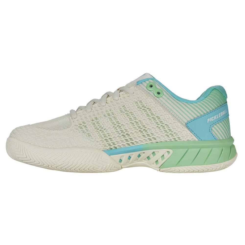 Women`s Express Light Wide Pickleball Shoes Egret and Patina Green K-SWISS
