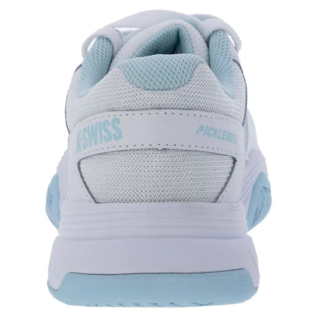 Women's Court Express Pickleball Shoes White and Blue Glow Womens Shoes K-SWISS