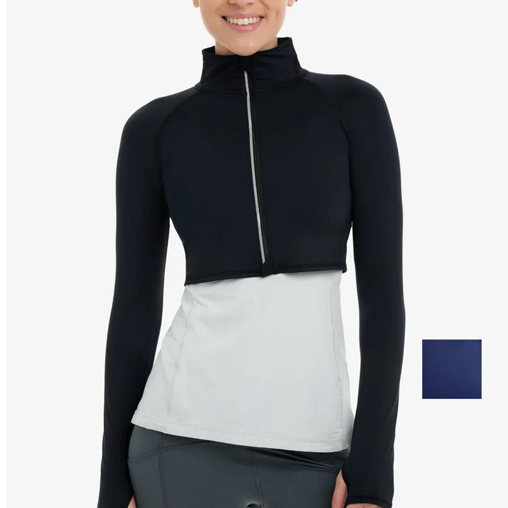 Women`s Full Zip Tennis Crop Top WOMENS APPAREL BLOQUV