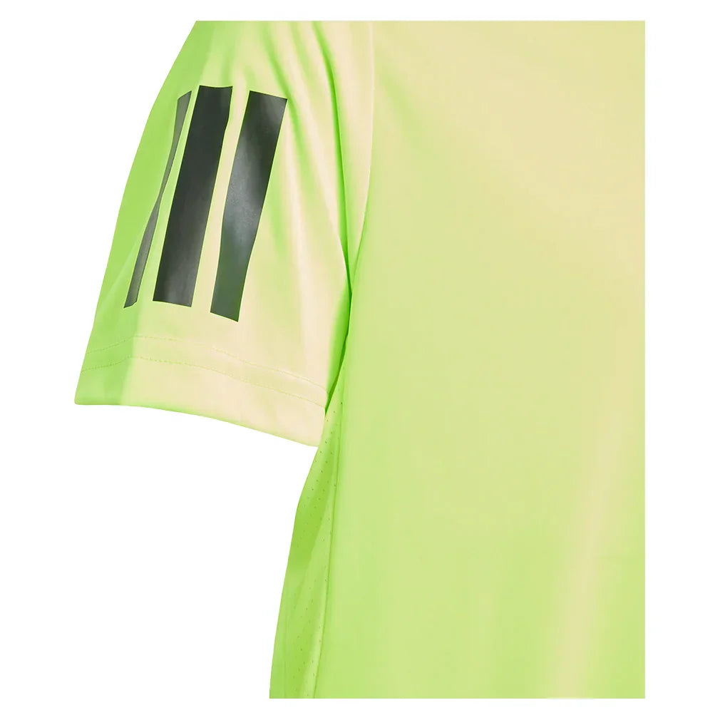 Boys' Club 3 Stripe Tennis Tee Lucid Lemon ADIDAS