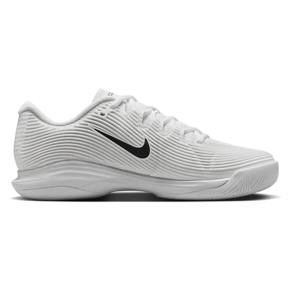 Women`s Zoom Vapor 12 Tennis Shoes White and Black NIKE