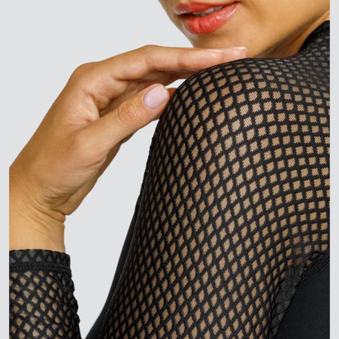 Women's Etta Long Sleeve Tennis Top Onyx Womens Apparel TAIL