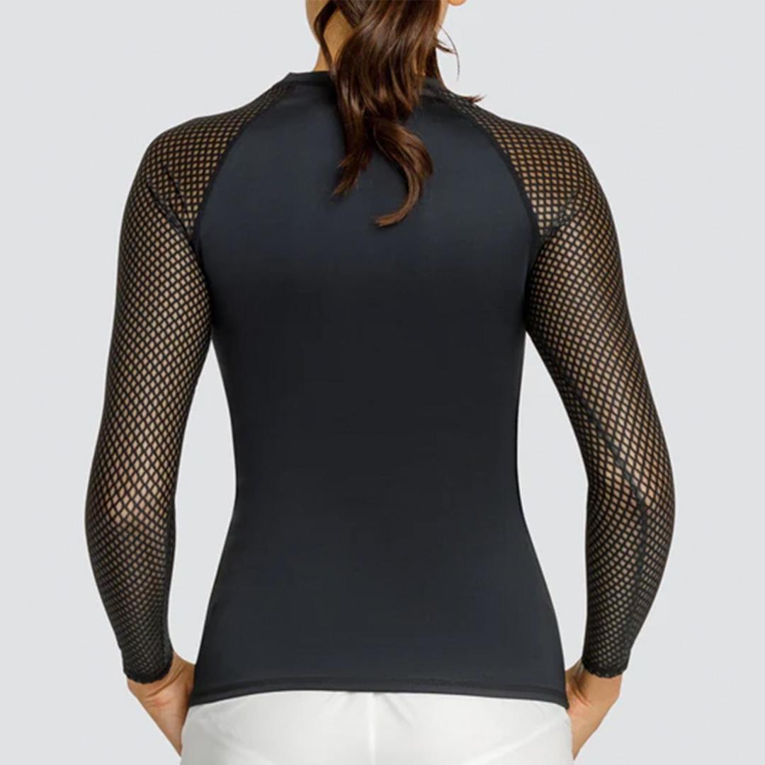 Women's Etta Long Sleeve Tennis Top Onyx Womens Apparel TAIL