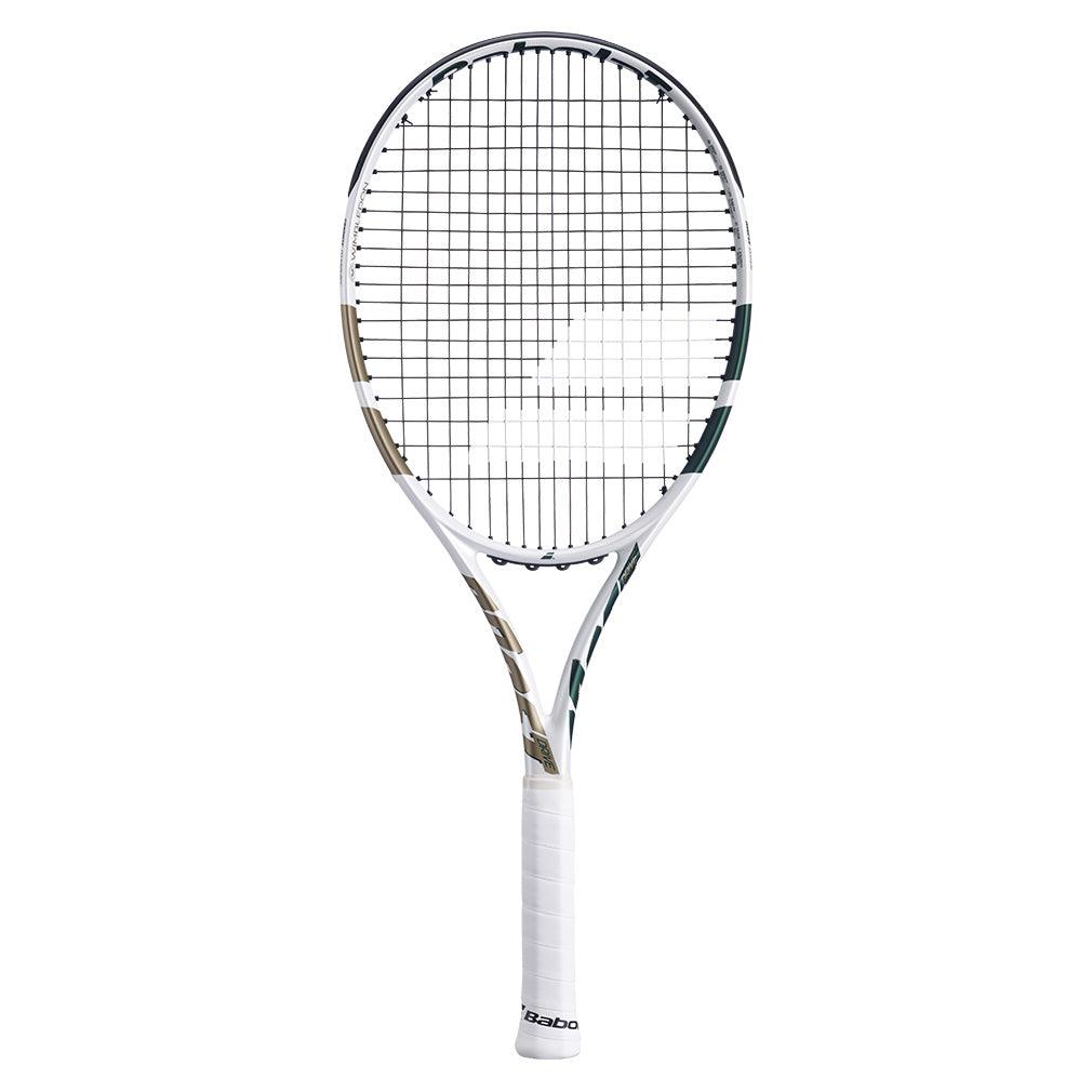 Boost Wimbledon Prestrung Tennis Racquet White and Gold BABOLAT