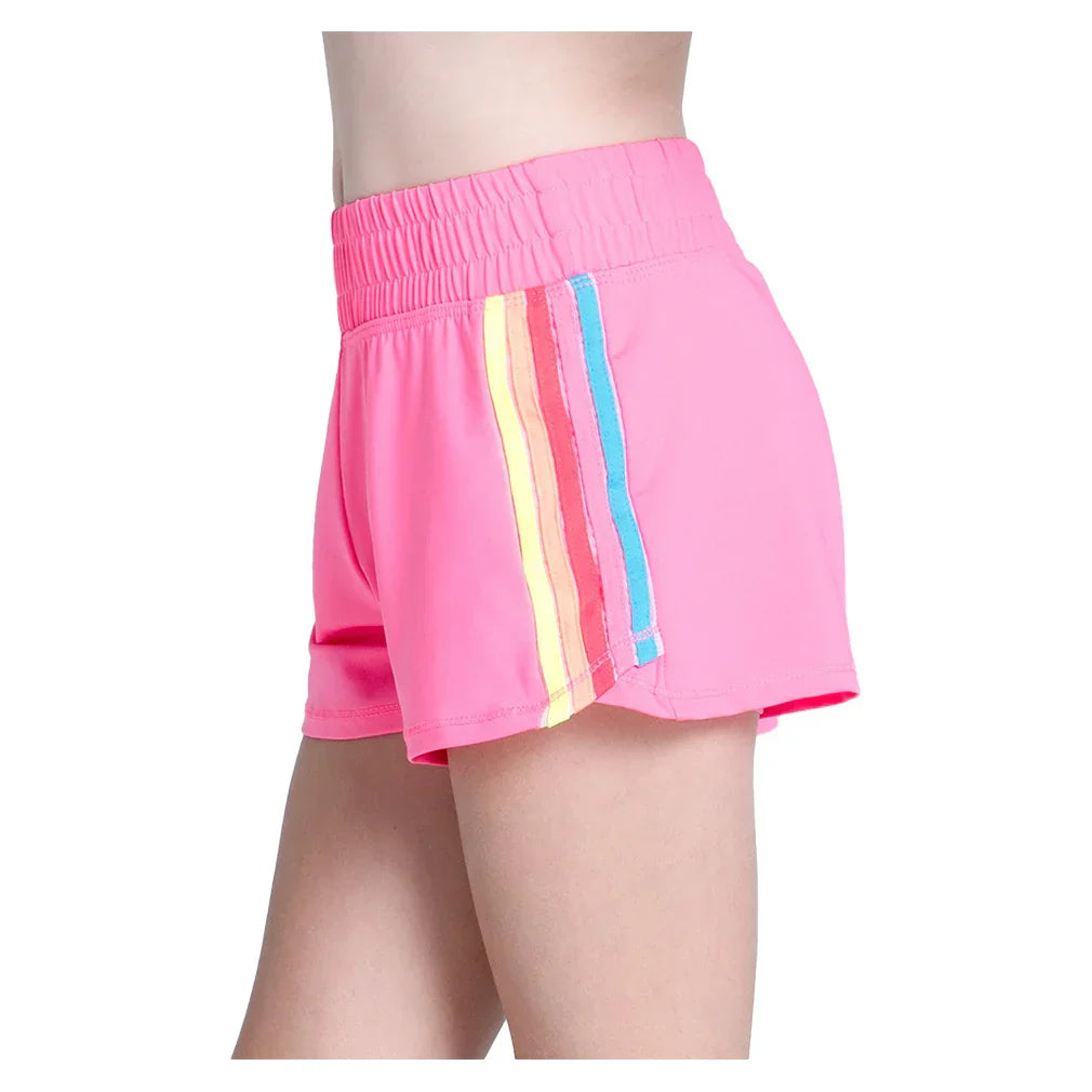 Girls` Prisma Stripe Tennis Short Pink LUCKY IN LOVE