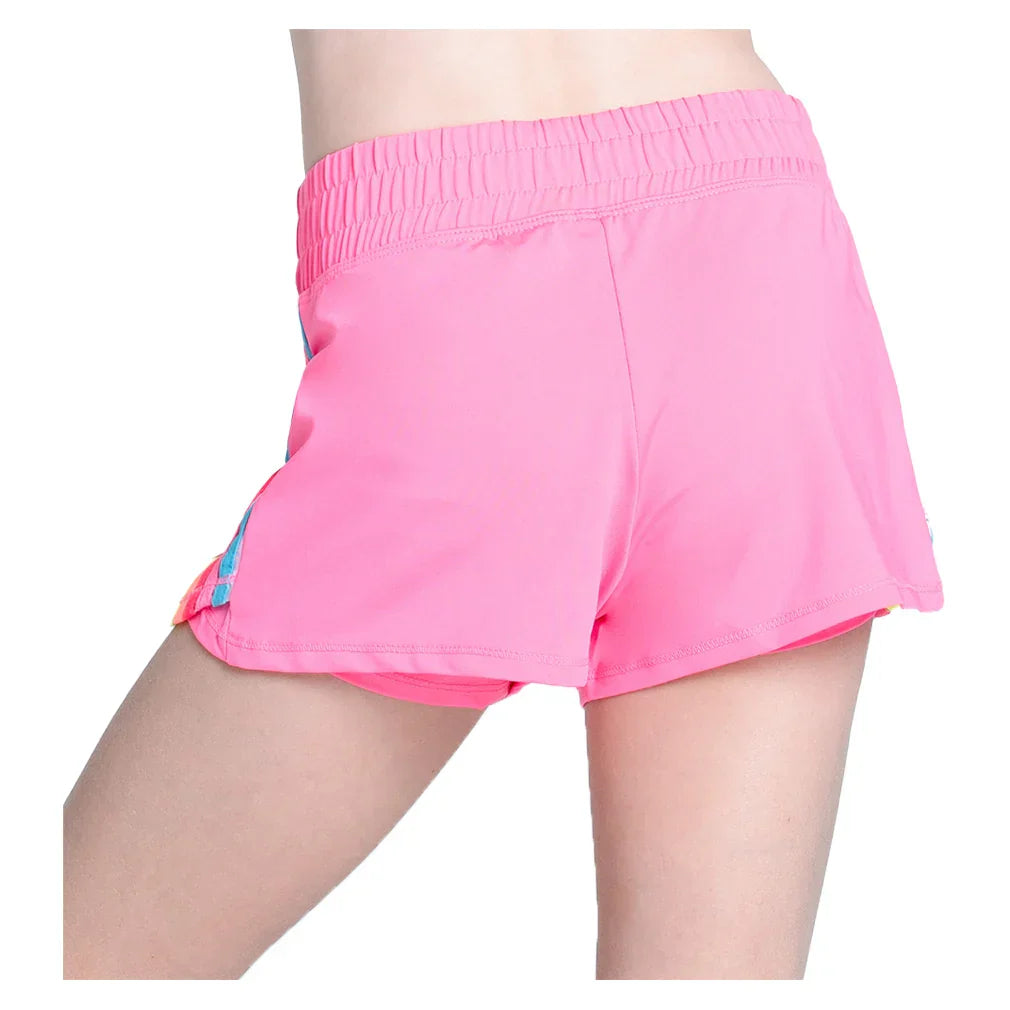 Girls` Prisma Stripe Tennis Short Pink LUCKY IN LOVE