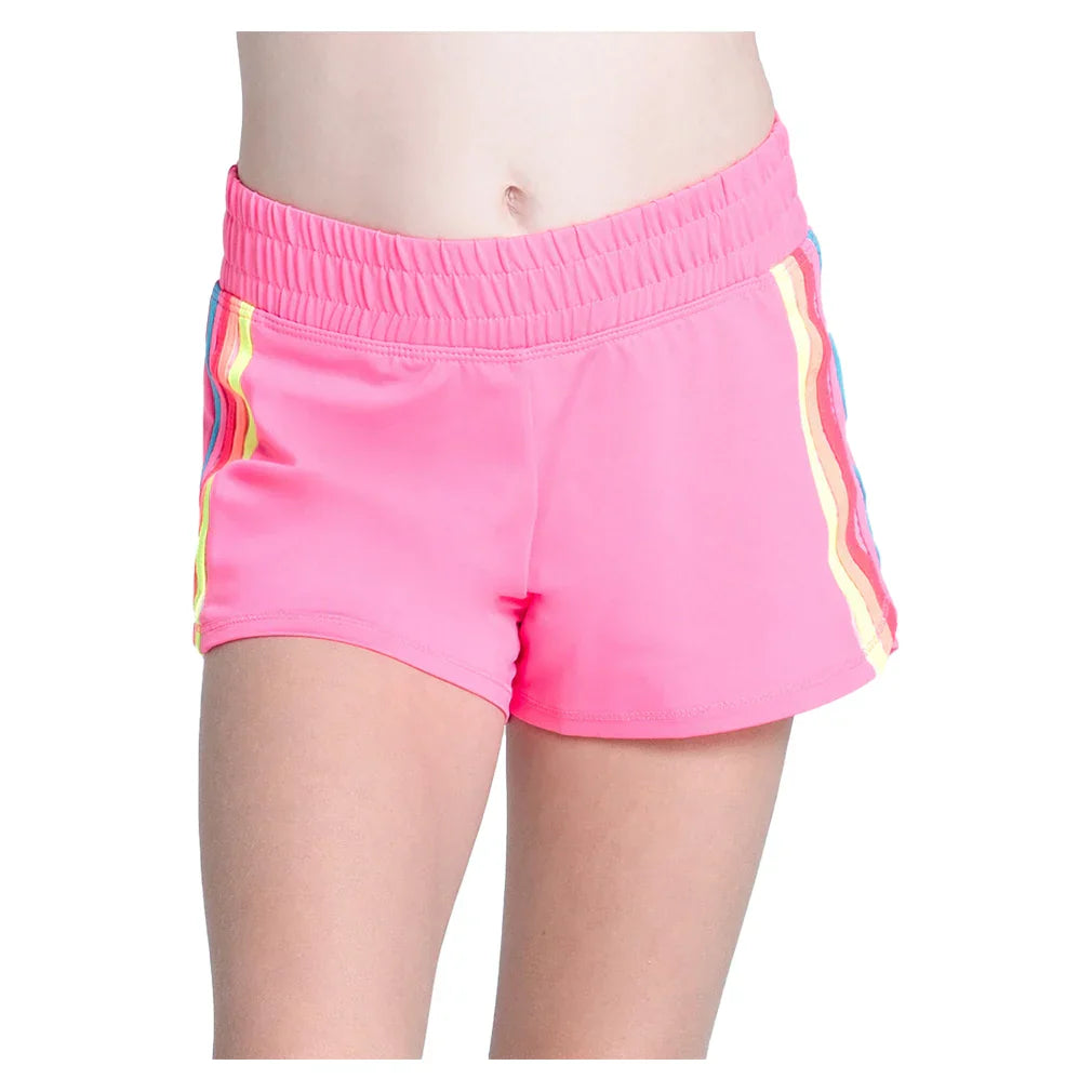Girls` Prisma Stripe Tennis Short Pink LUCKY IN LOVE 2XS