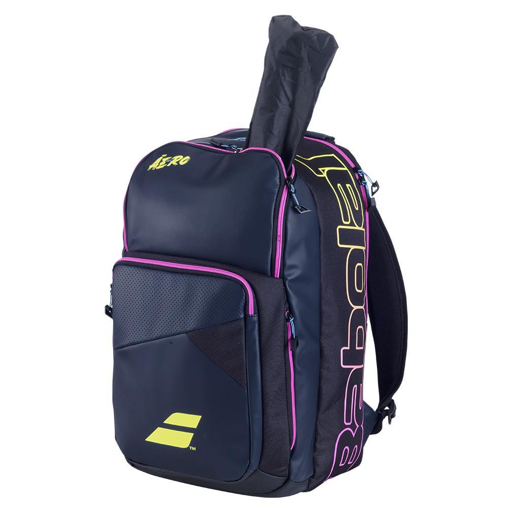 Pure Aero Rafa Tennis Backpack Blue and Yellow Tournament Gear BABOLAT