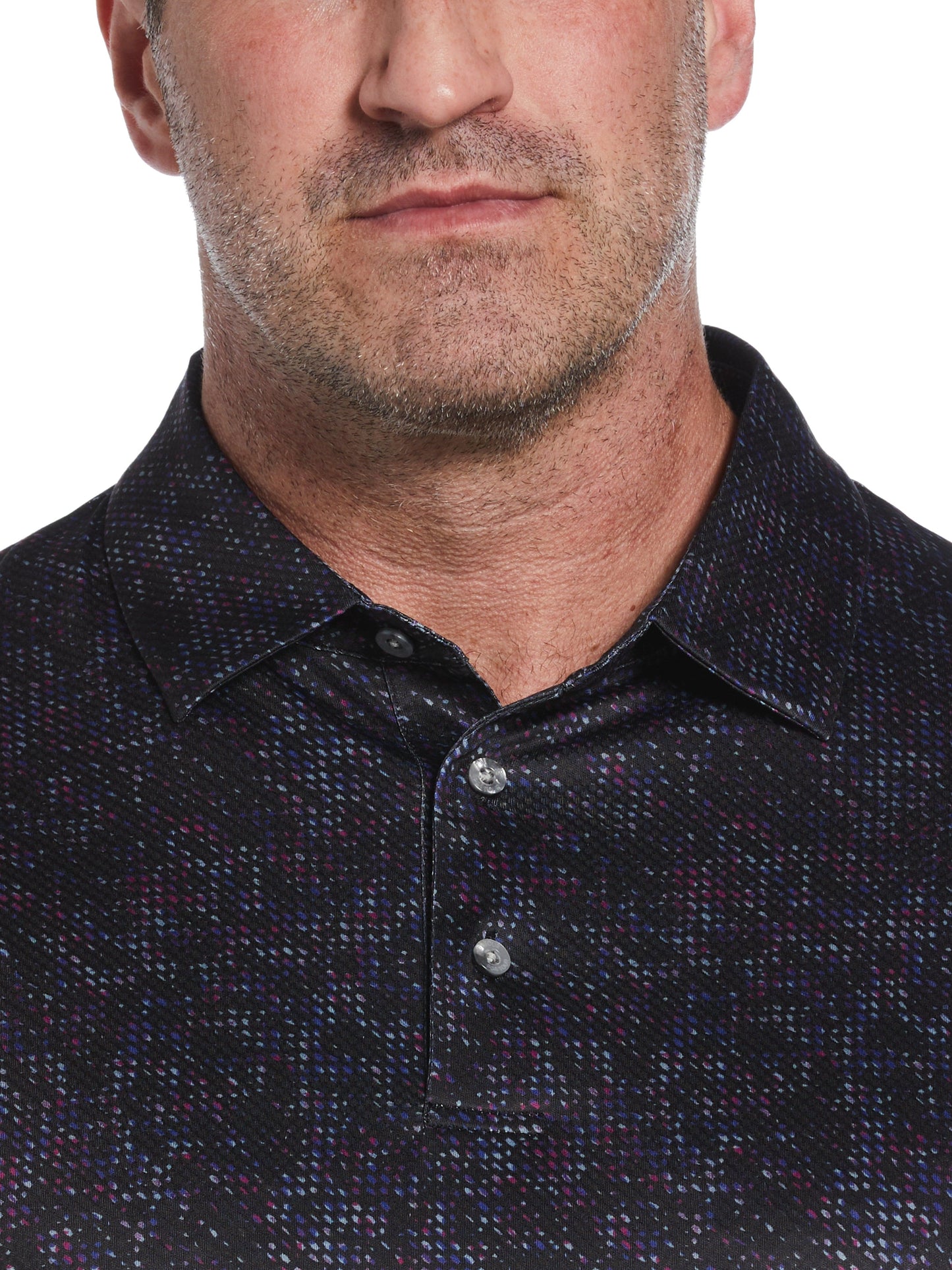 Big & Tall Clustered Geo Print Golf Polo