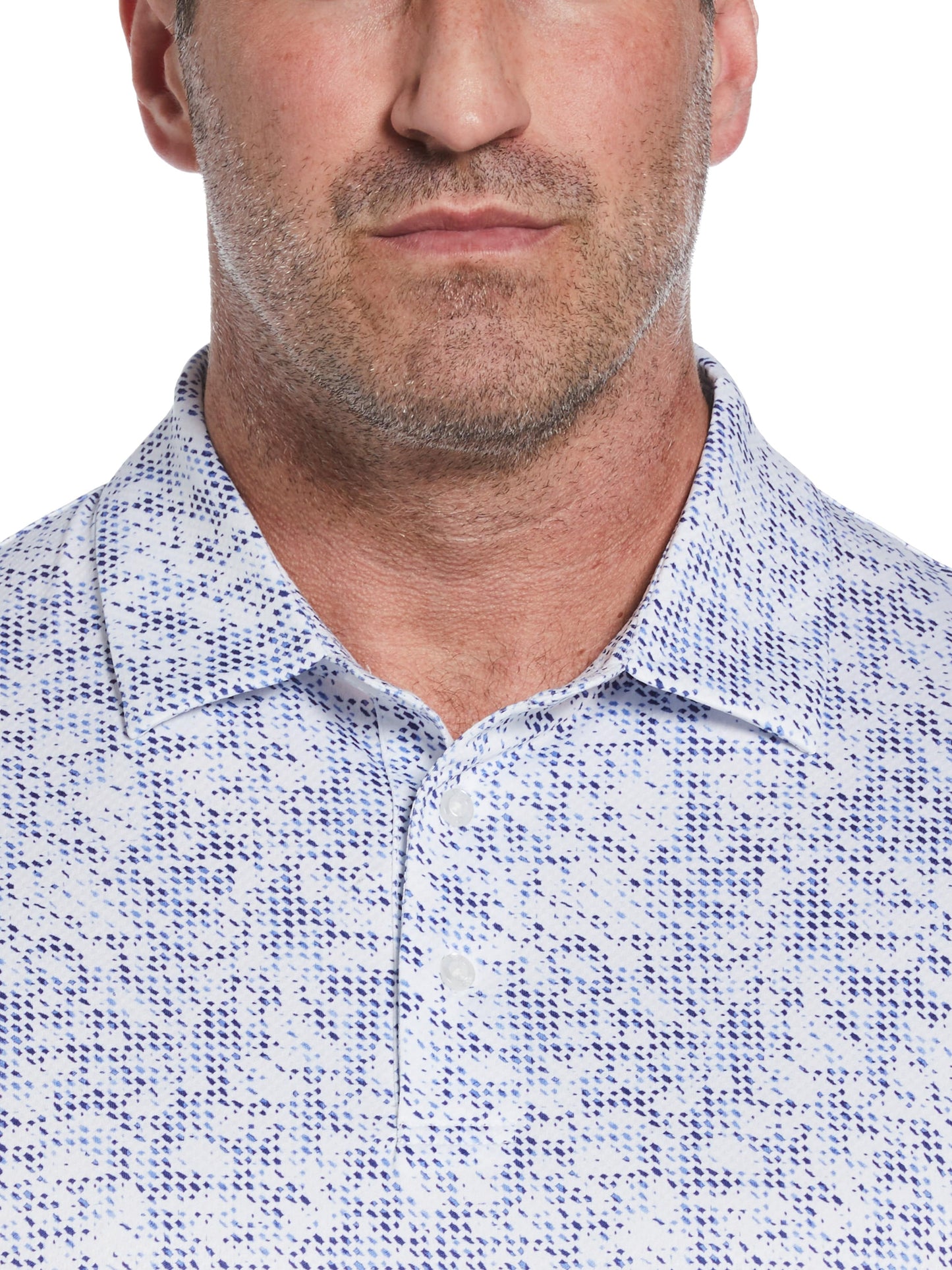 Big & Tall Clustered Geo Print Golf Polo