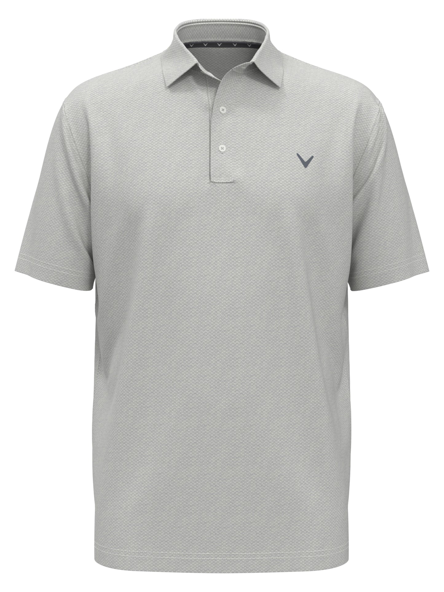Big & Tall Heather Geo Print Golf Polo (Bright White)