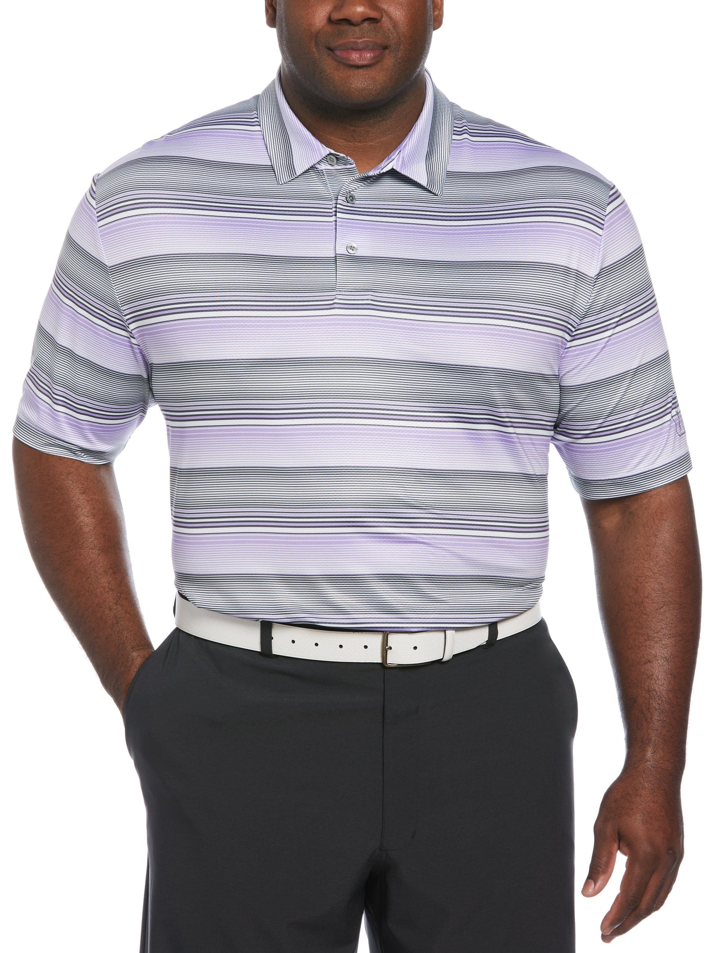 Linear Energy Print Golf Polo (Iron Gate)
