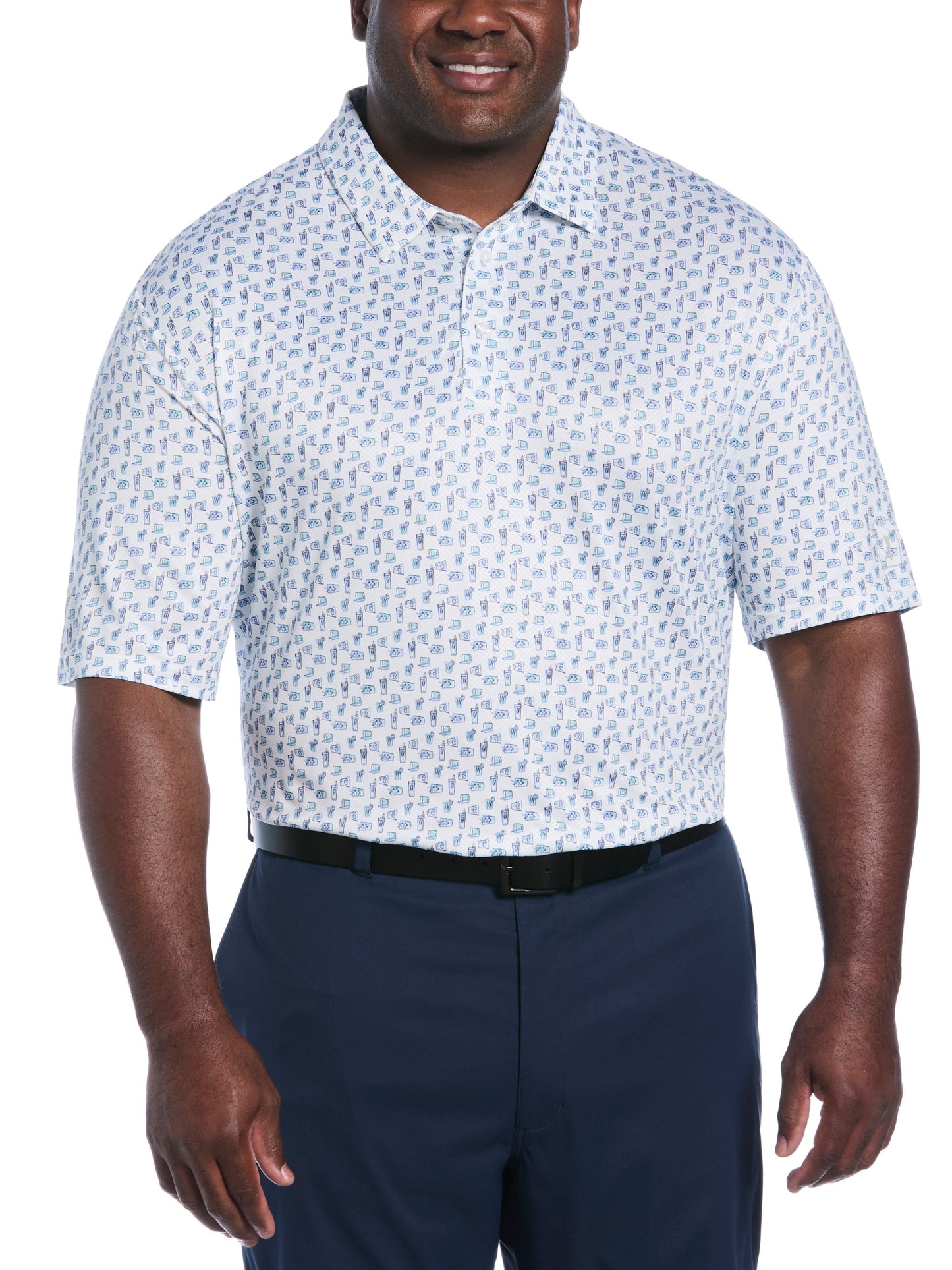 Big & Tall REFRESHMENTS PRINTED POLO (Bright White)