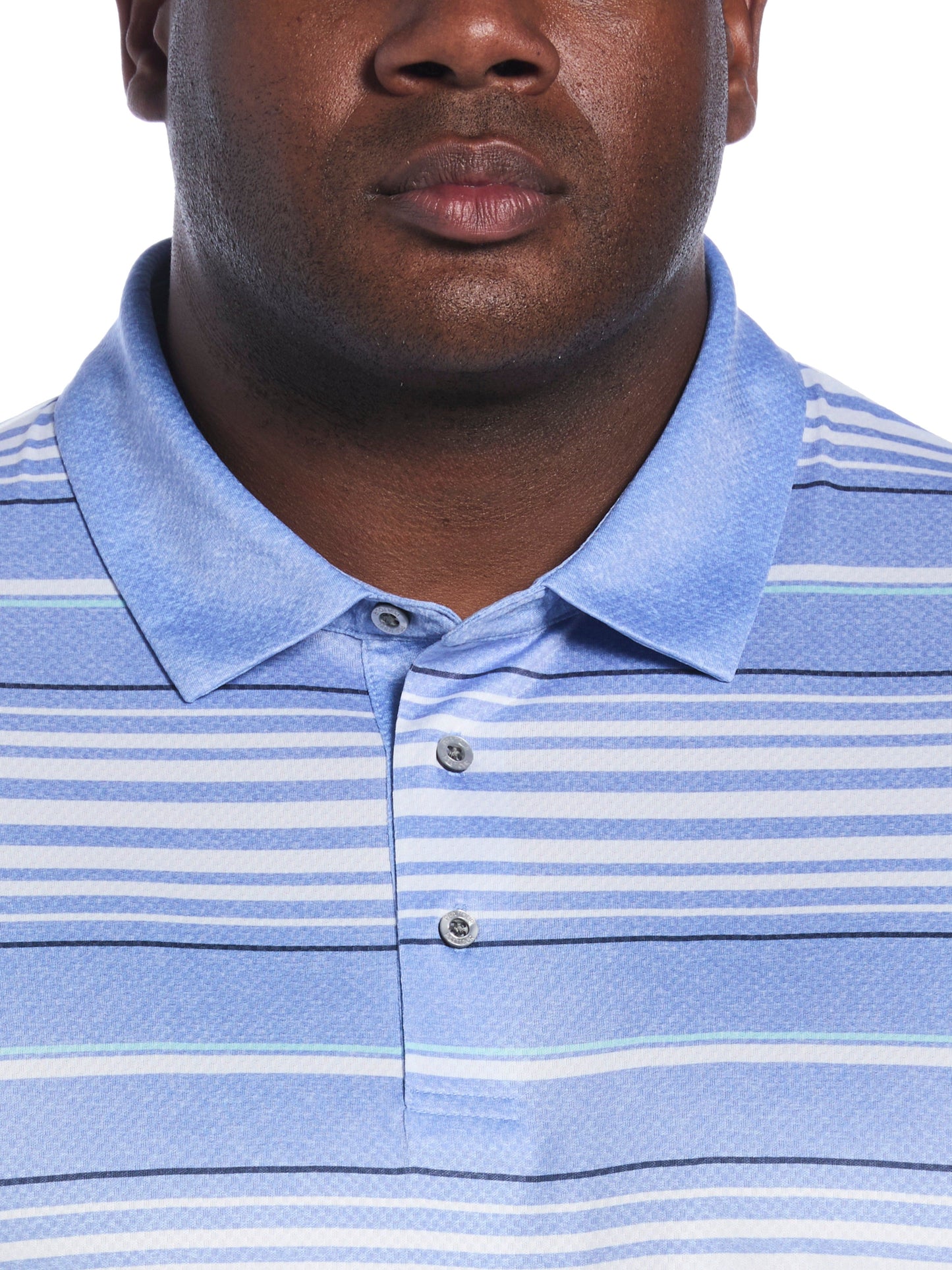Big & Tall Short Sleeve All Over Stripe Printed Polo
