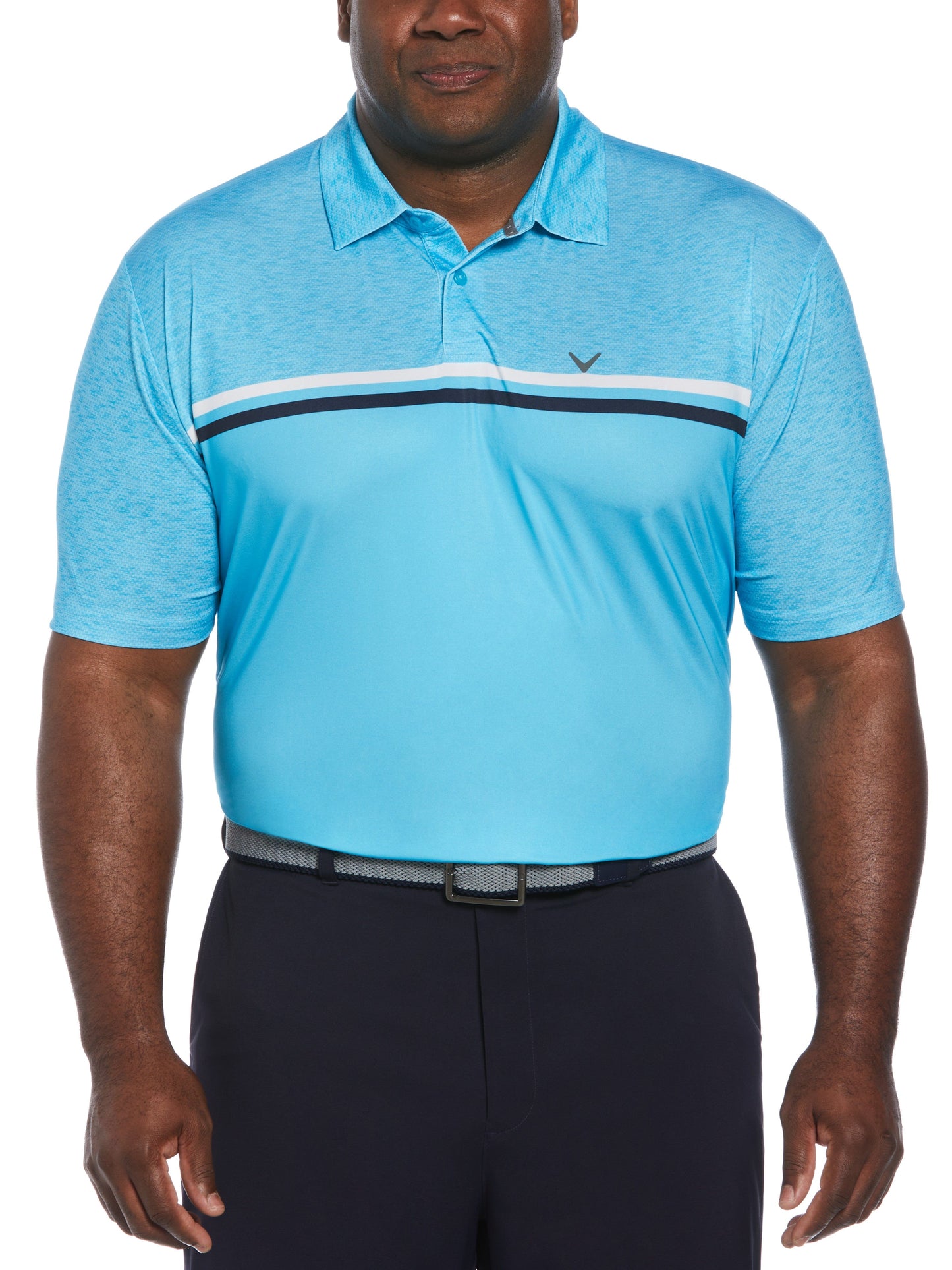 SMU SS ENG. PRINTED SD BLOCK POLO (River Blue)