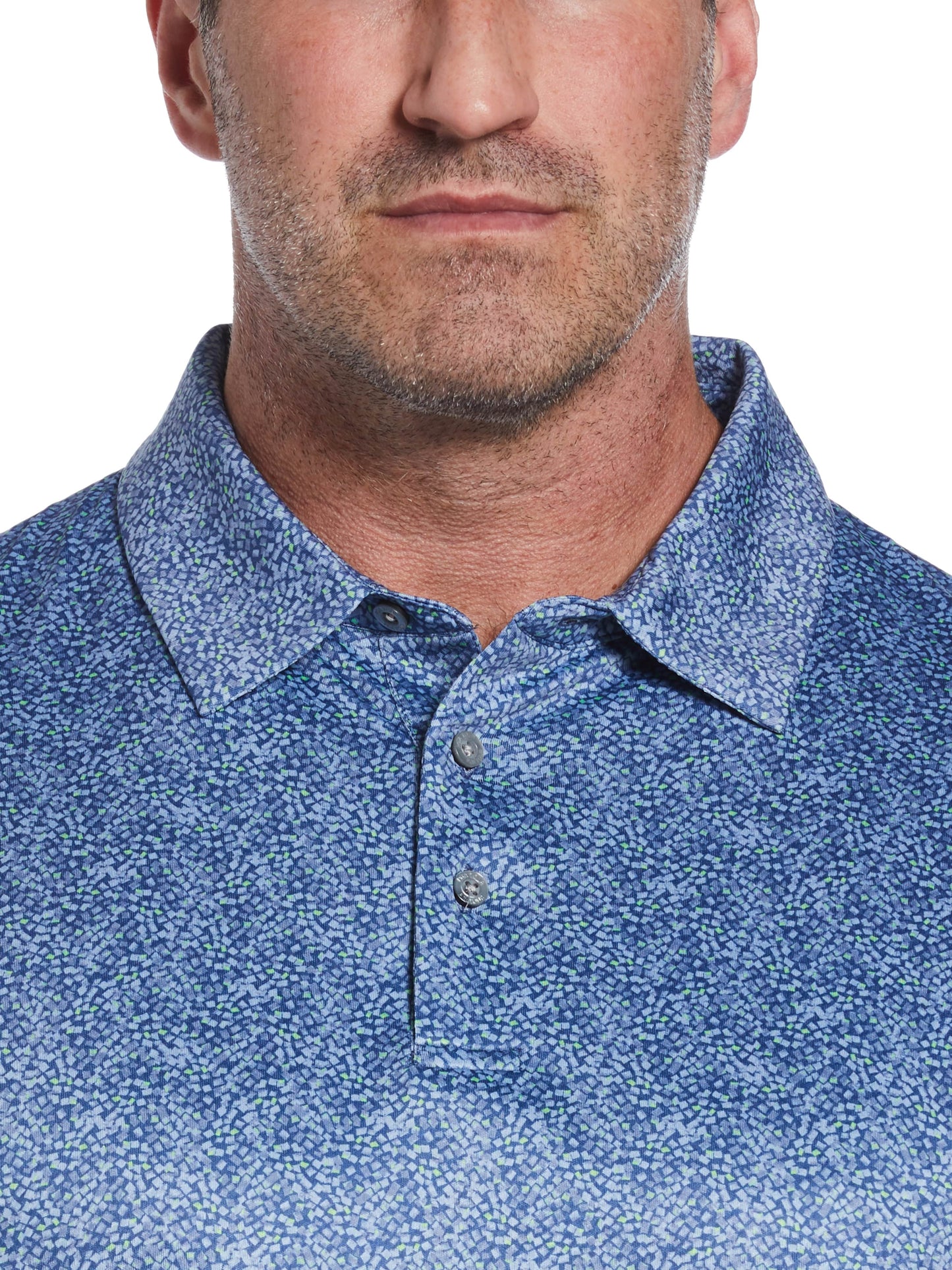 Big & Tall Short Sleeve Stretch Performance Confetti Geo Print Polo