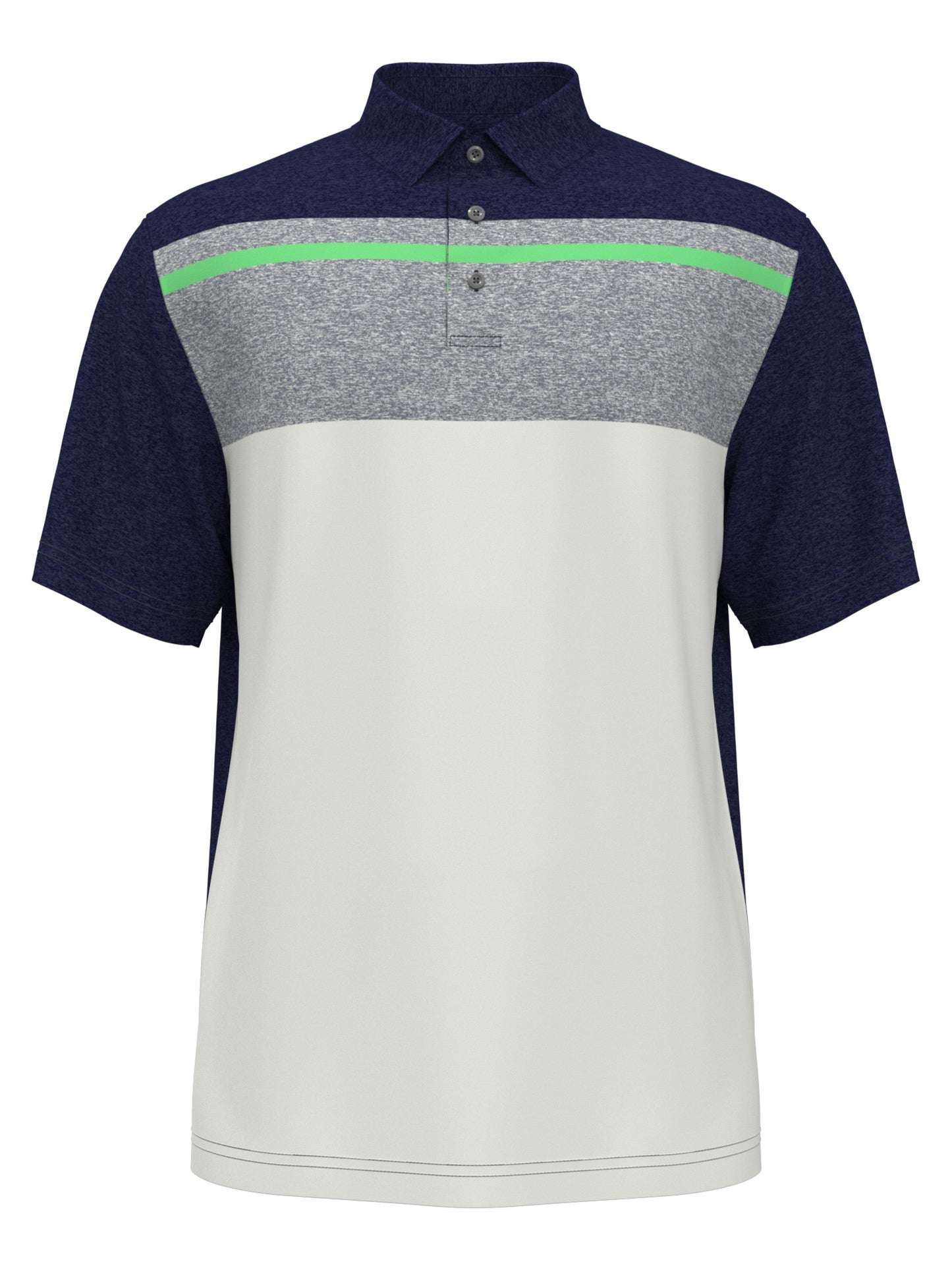 Blocked Heather Print Golf Polo (Peacoat)