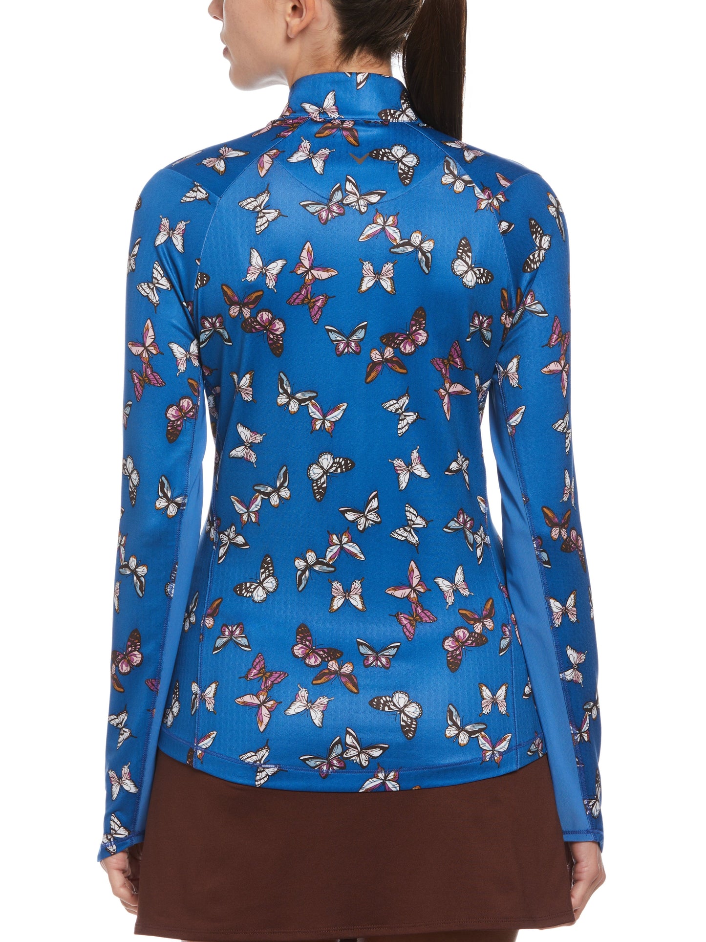 Butterfly Printed Sun Protection 1/4 Zip Top