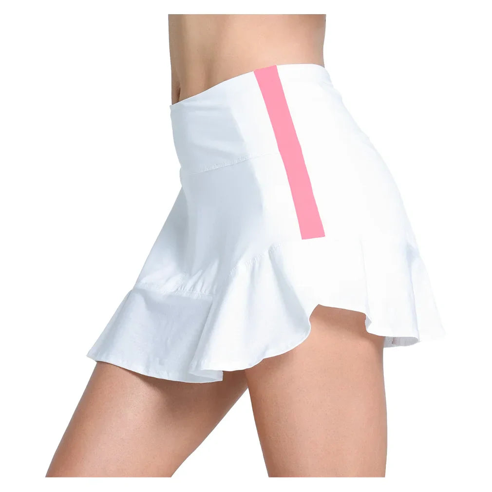 Women`s Petal 13.5 Inch Tennis Skort White LUCKY IN LOVE