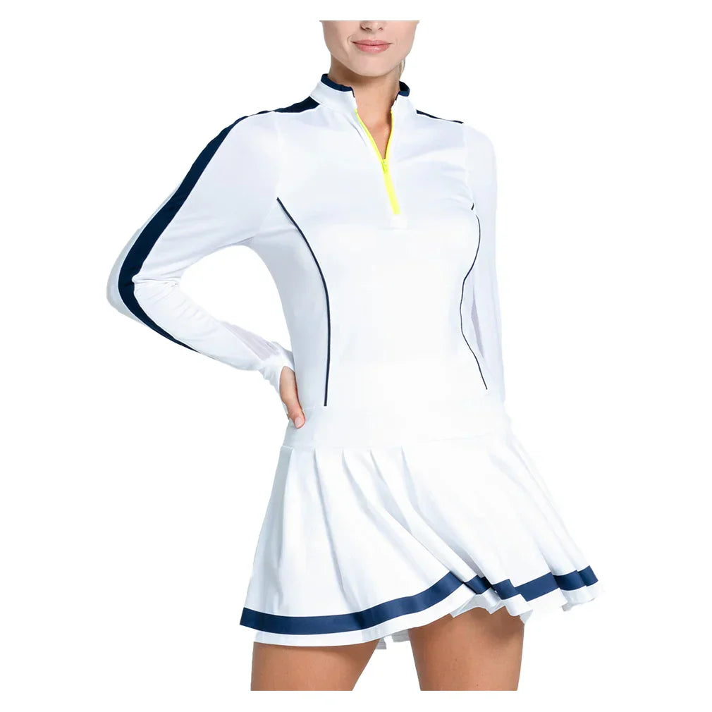 Women`s Fast Motion Long Sleeve Tennis Dress Midnight LUCKY IN LOVE XS