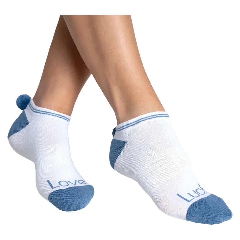 Women`s Sunset Spin Low Cut Tennis Socks Electric Blue LUCKY IN LOVE