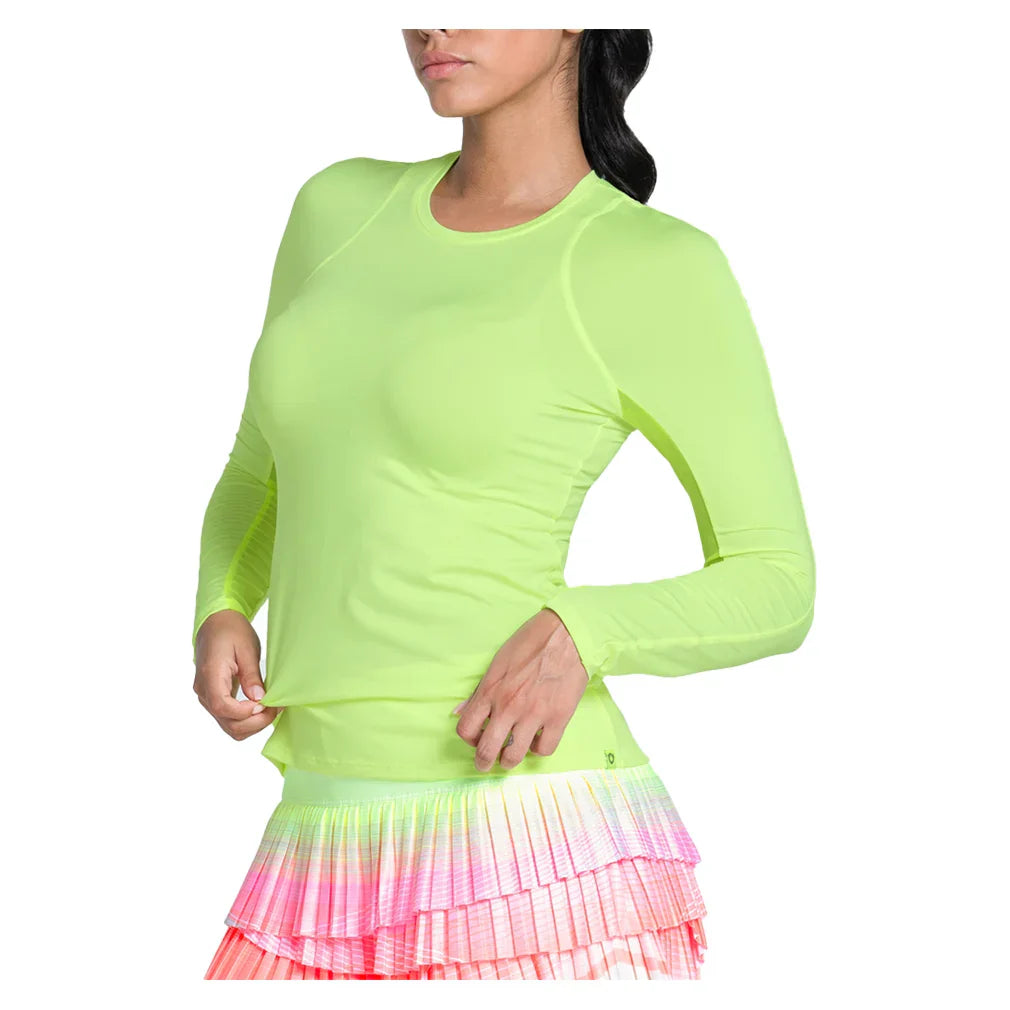 Women's LUV Breeze Long Sleeve Tennis Top Lemon Frost LUCKY IN LOVE