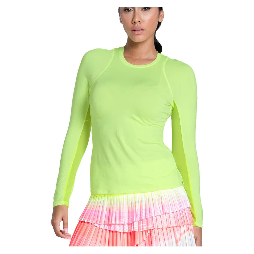 Women's LUV Breeze Long Sleeve Tennis Top Lemon Frost LUCKY IN LOVE