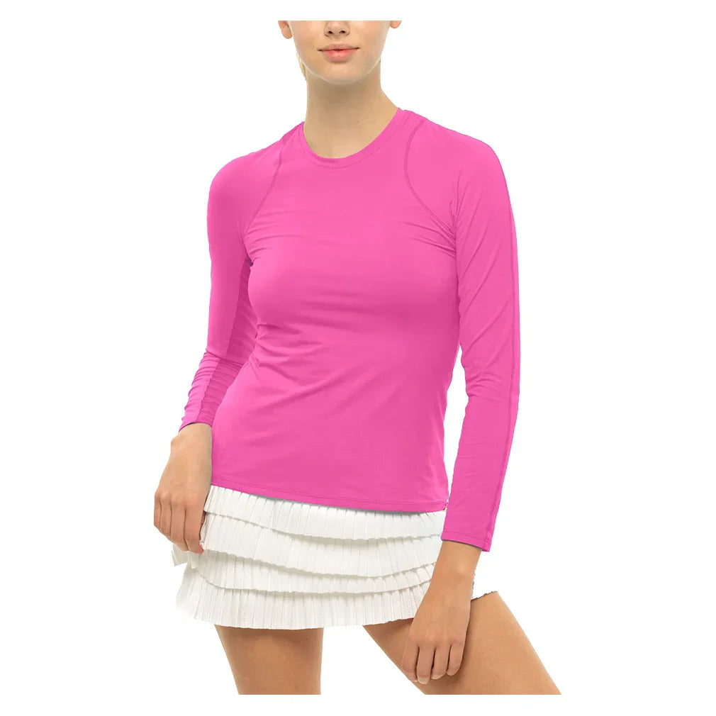 Women's LUV Breeze Long Sleeve Tennis Crew Womens Apparel LUCKY IN LOVE Taf XS