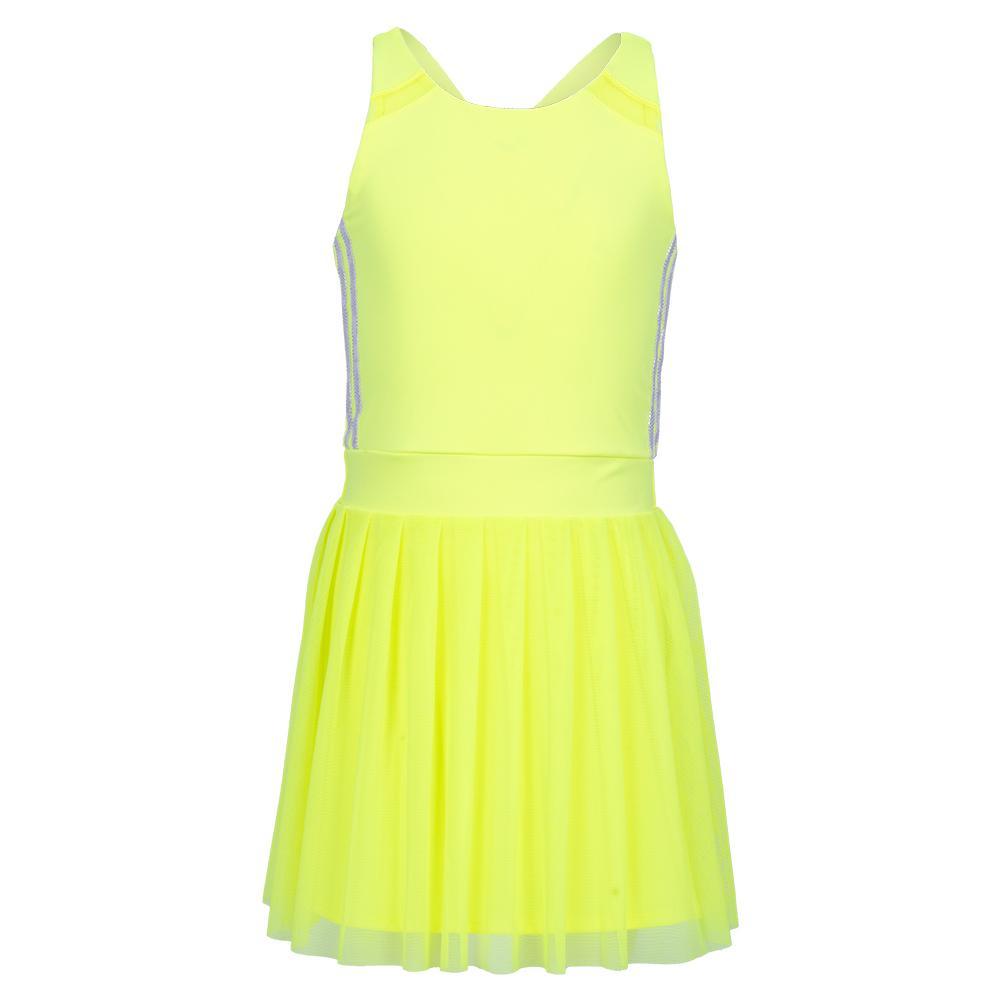 Girl's Game Time Tennis Dress Neon Yellow Girls Apparel LUCKY IN LOVE S