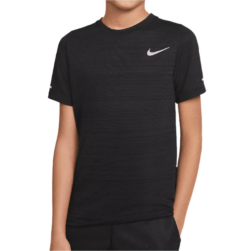Boys' Dri-Fit Miler Short Sleeve Training Top BOYS APPAREL NIKE XS Black