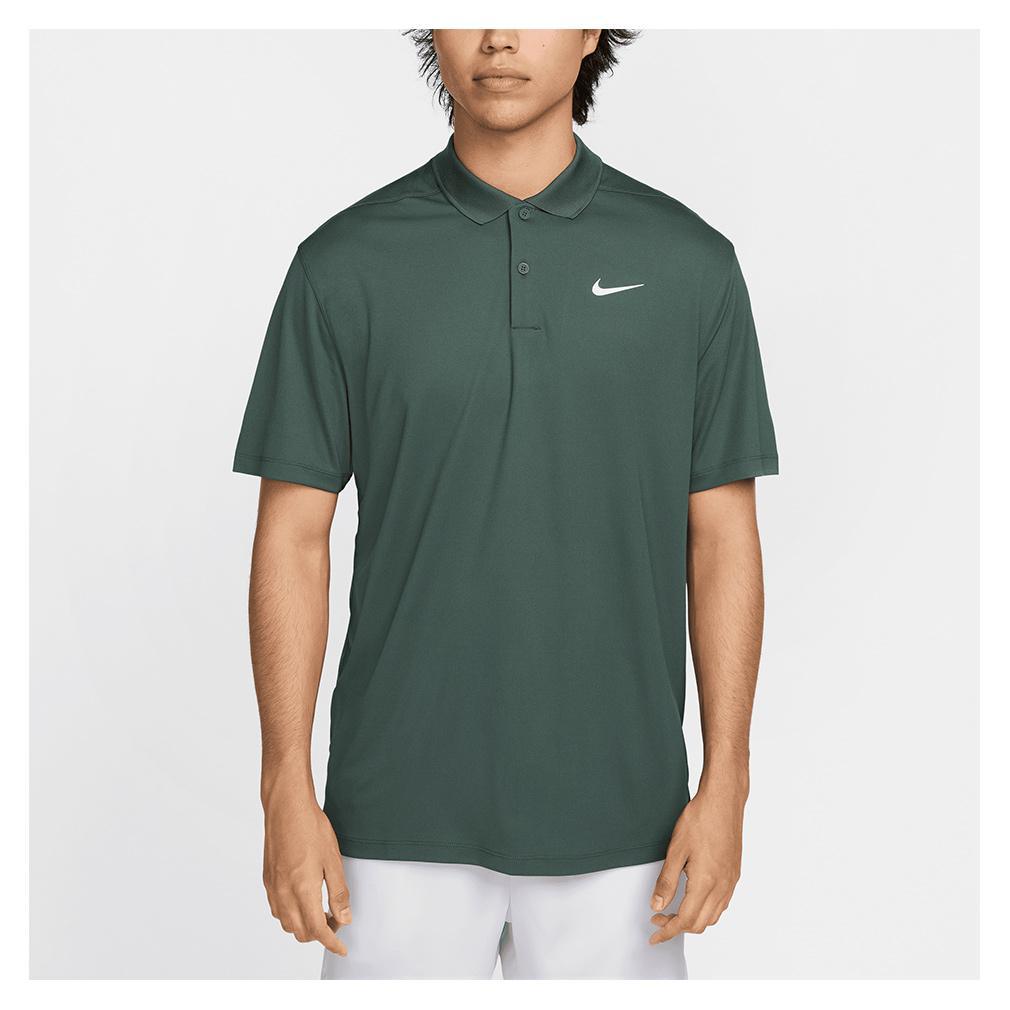 Mens Court Dri-FIT Pique Tennis Polo Vintage Green and White Mens Apparel NIKE S Green