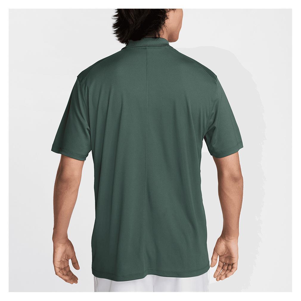 Mens Court Dri-FIT Pique Tennis Polo Vintage Green and White Mens Apparel NIKE