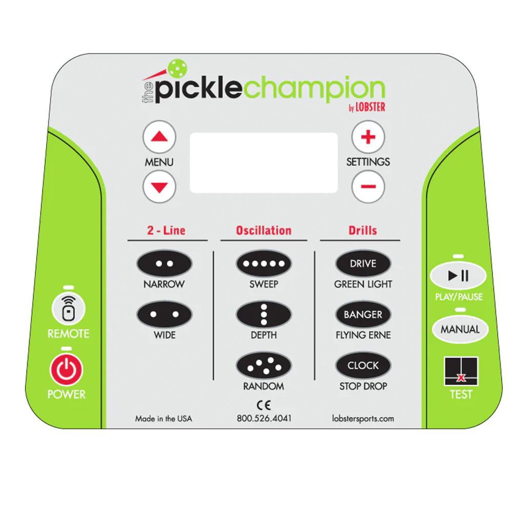 Pickle Champion with 20-Function Wi-Fi Remote Control for Apple Pickleball Machines LOBSTER