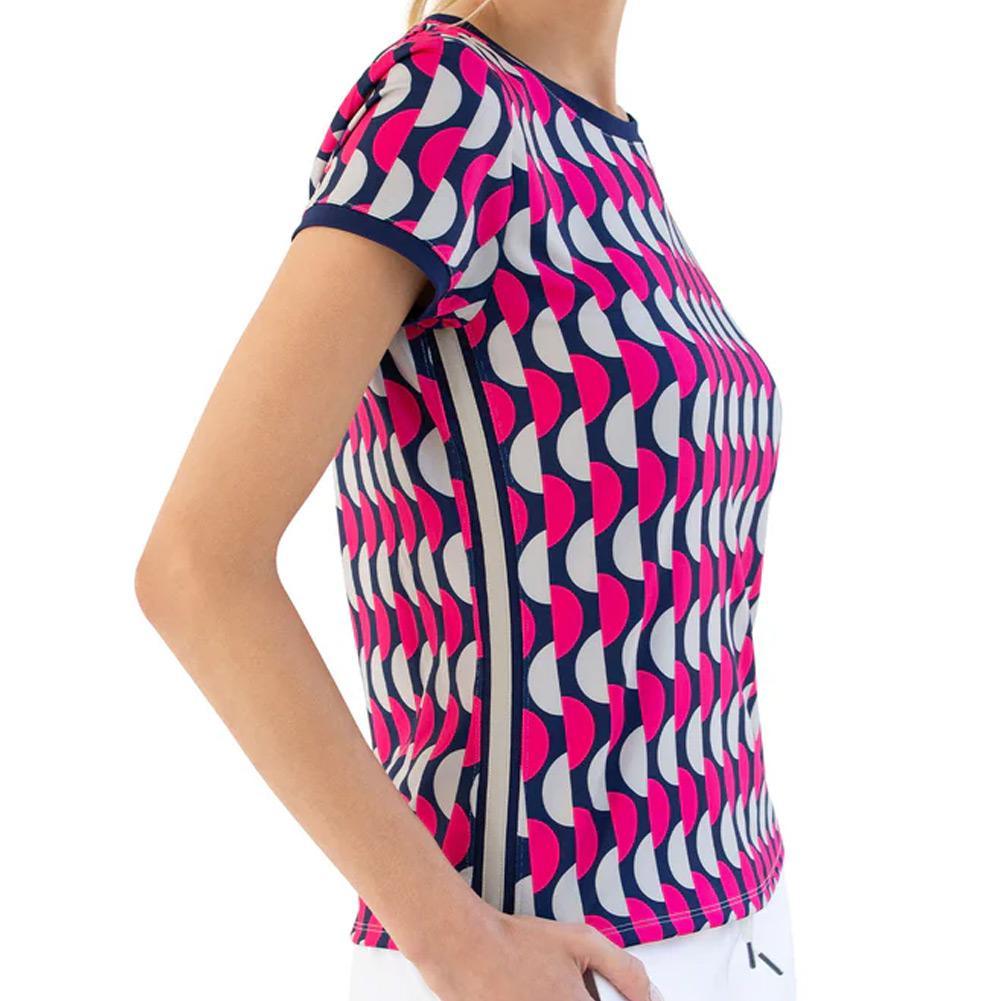 Women`s Harper Crew Neck Tennis Top Geo Print and Ink WOMENS APPAREL INPHORM