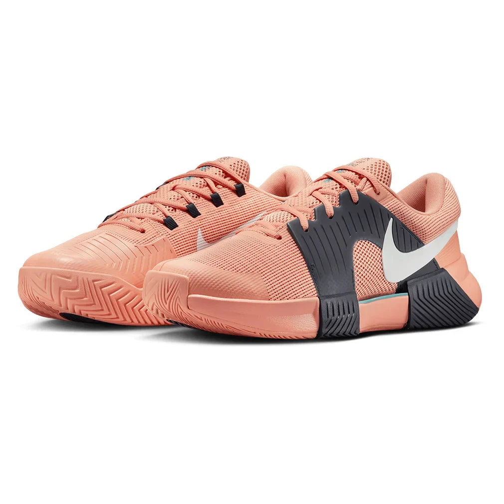 Men`s Zoom GP Challenge 1 Tennis Shoes Apricot Agate and White NIKE