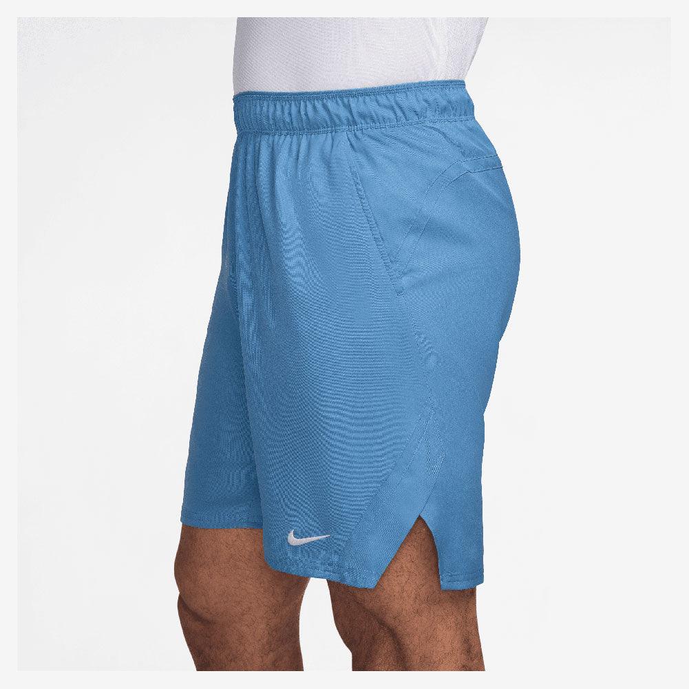 Men`s Dri-FIT Victory 9 Inch Tennis Short Blue Beyond and White MENS APPAREL NIKE