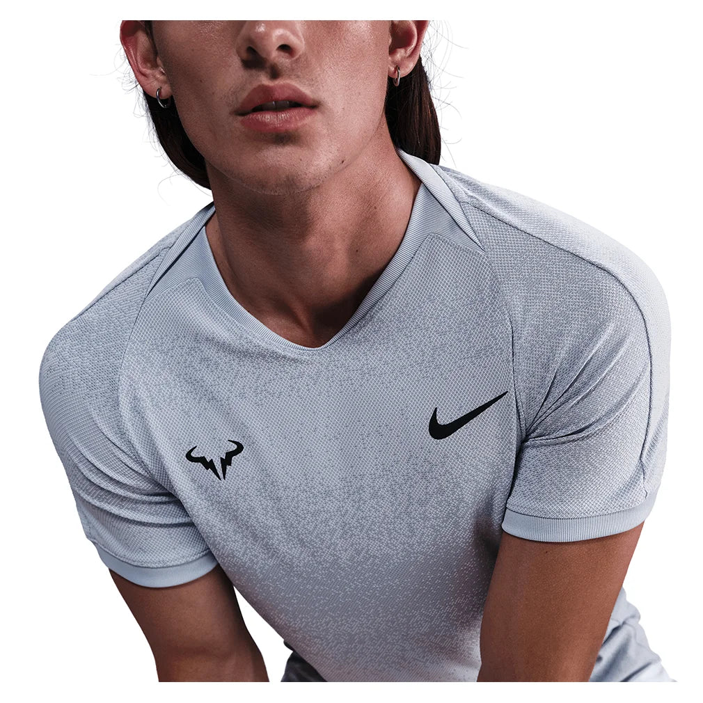 Men`s Rafa Court Dri-FIT Advantage Tennis Top Ghost and World Indigo NIKE