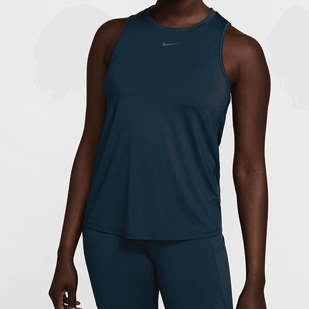 Women's One Classic Dri-FIT Tank Top Armory Navy and Black Womens Apparel NIKE S