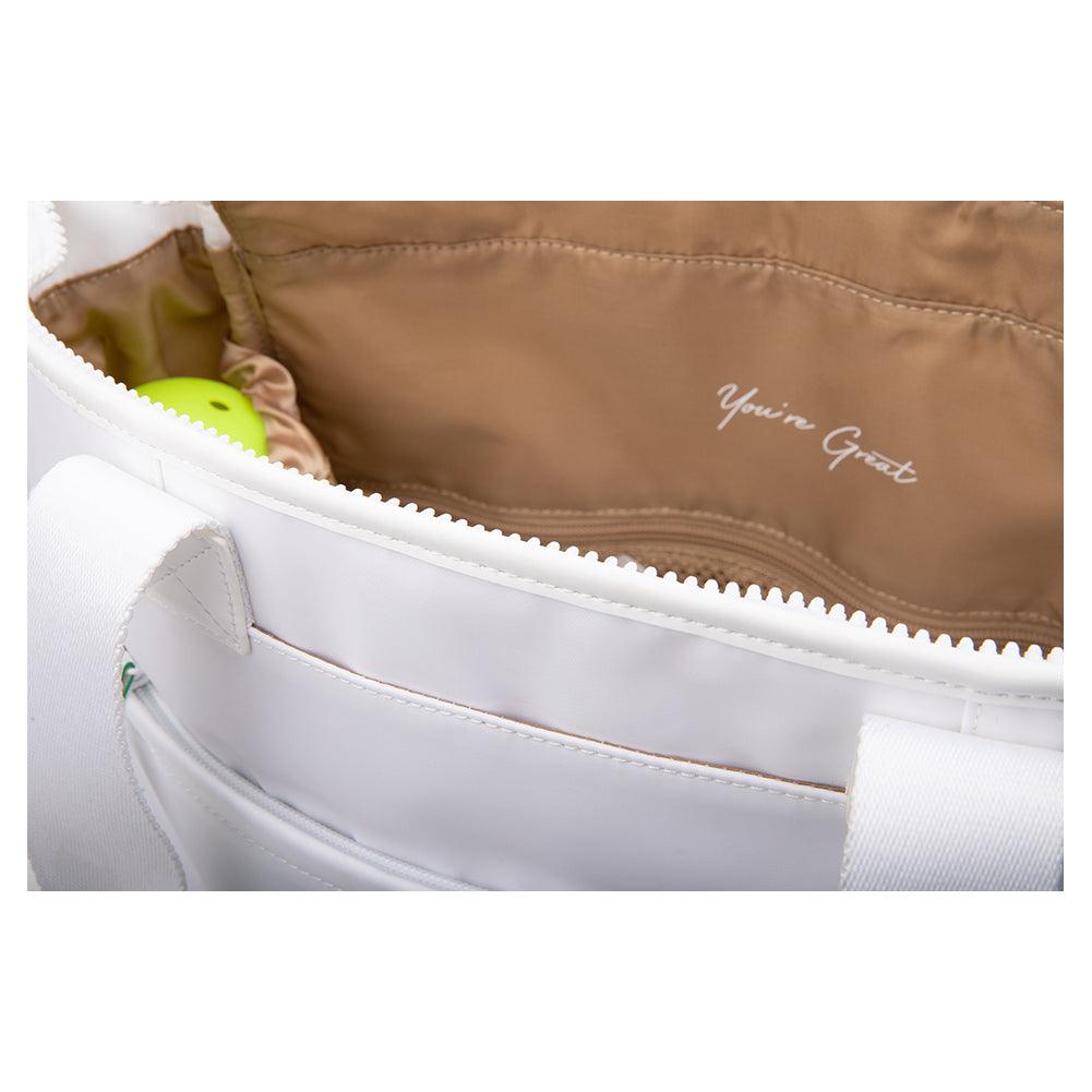 Belle Pickleball and Tennis Tote White TRELLE AND CO.