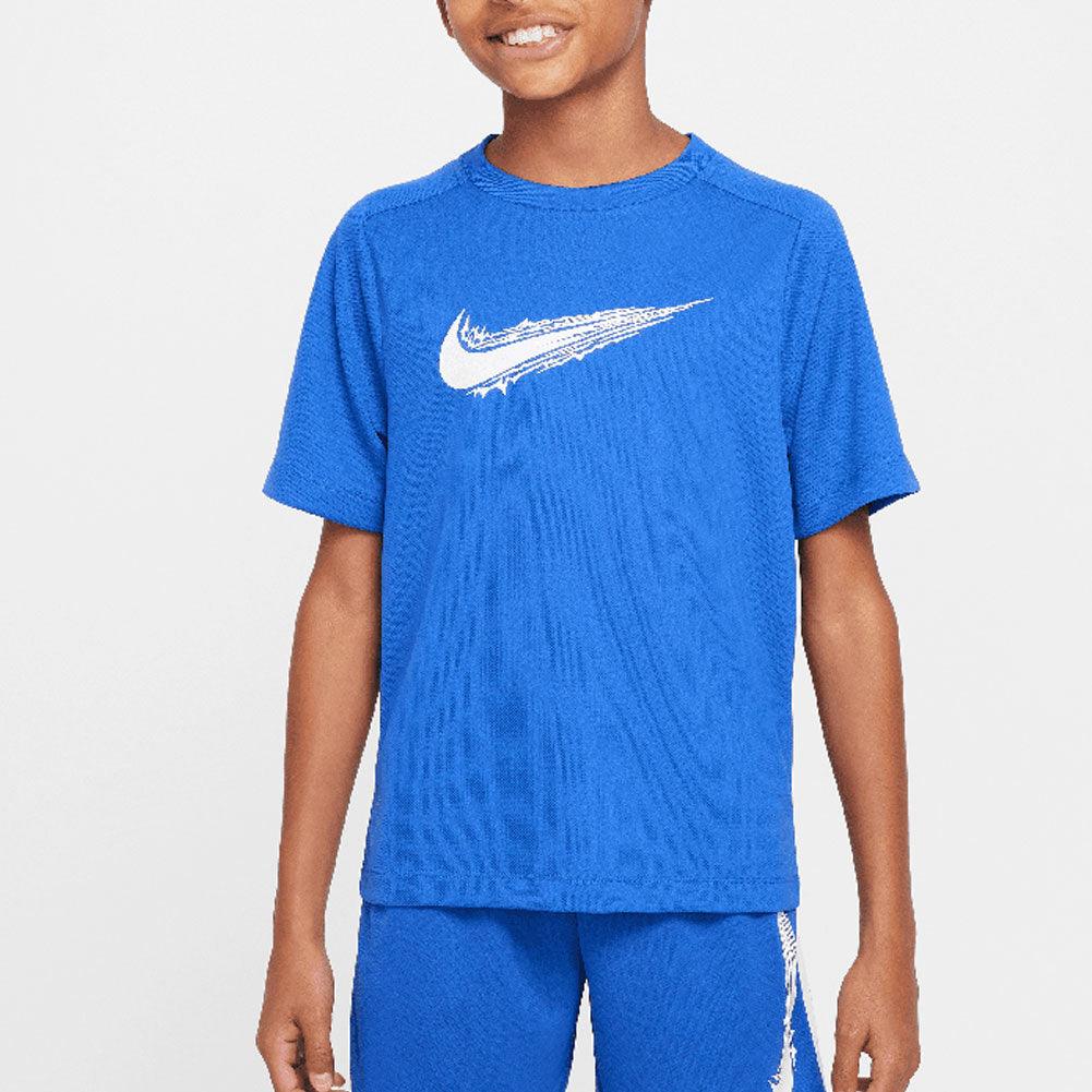 Boys' Dri-Fit Multi Short Sleeve Training Top NIKE XS Blue