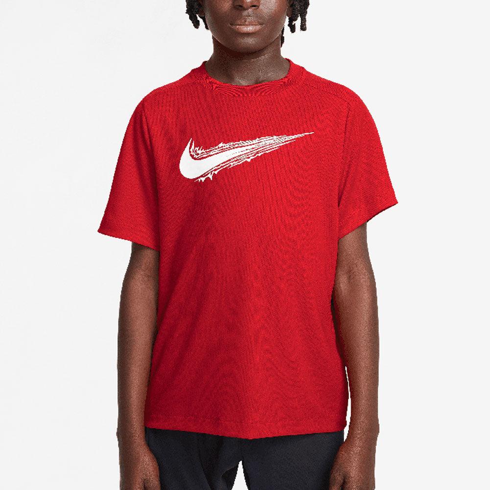 Boys' Dri-Fit Multi Short Sleeve Training Top NIKE XS Red