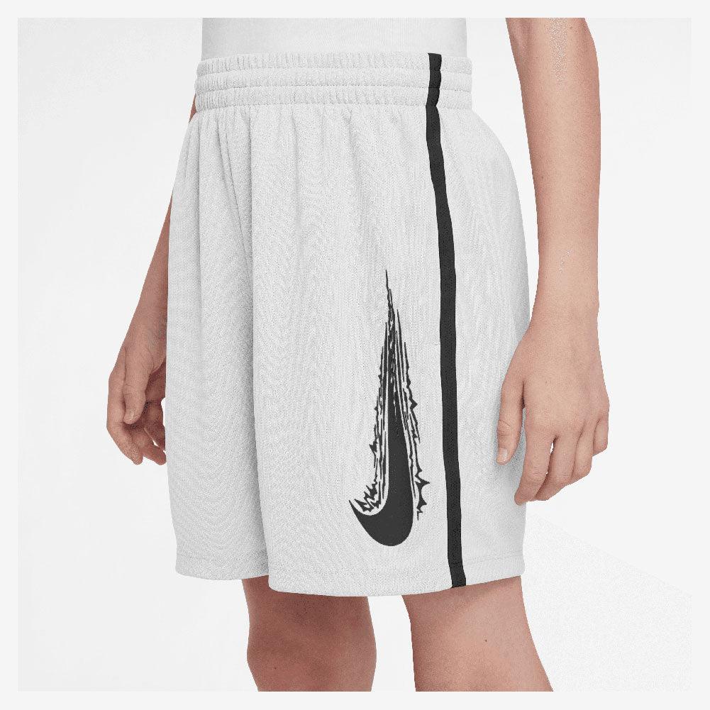 Boys' Dri-Fit Multi Woven Tennis Short White and Black NIKE