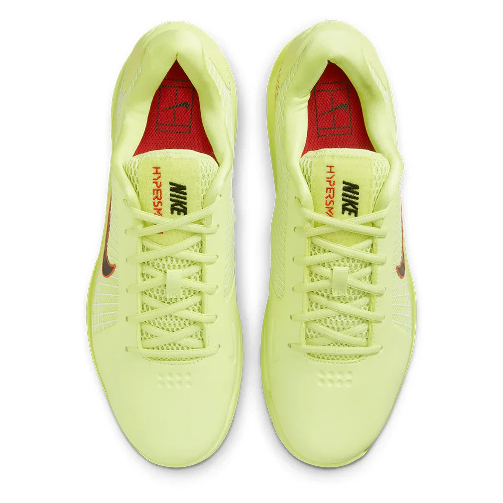 Men`s Vapor 12 Hypersmash Tennis Shoes Light Lemon Twist and Black NIKE